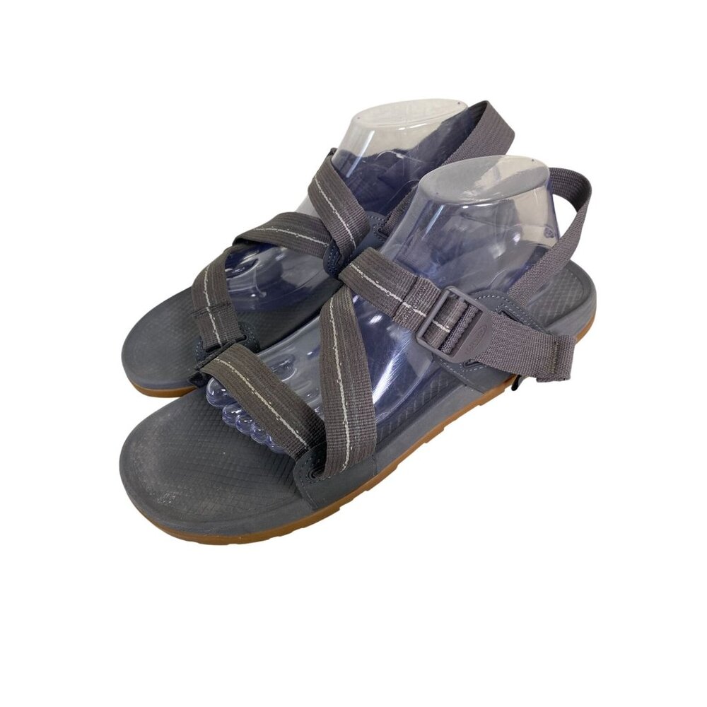 Chaco Men Adjustable Strap Hiking Sandals Size 11 Gray Gum Sole‎ Outdoor Camping